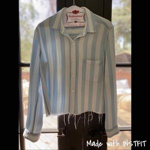 Striped denim rails button down shirt